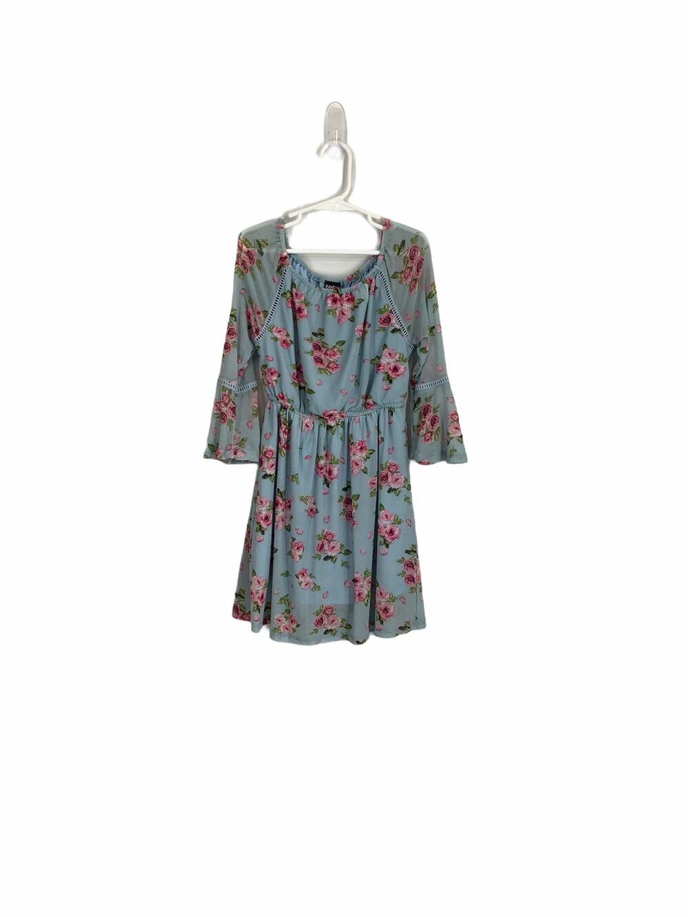 Ransom Girl Blue Floral Bell Sleeve Dress 7